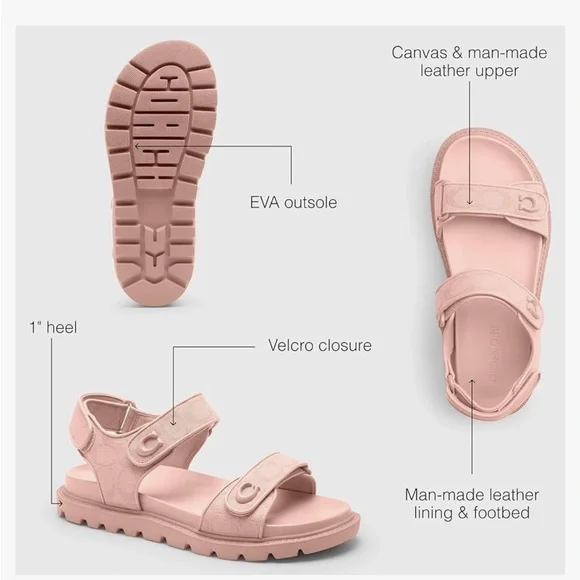 COACH womens Brynn Sandal - Picture 3 of 5